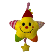 Estrella musical colgante amarilla y rosa