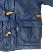 Campera azul con capucha y piel T. 6 a 12M