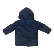 Campera azul con capucha y piel T. 6 a 12M