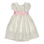 Vestido Blanco con Lazo Rosa T.1A