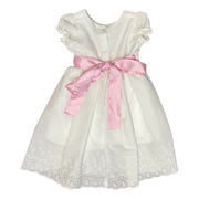 Vestido Blanco con Lazo Rosa T.1A