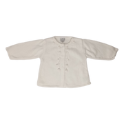 Saquito blanco tejido con florcitas