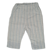 Pantalón lino a rayas celeste y blanco