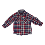 Camisa a cuadros roja y azul  tipo leñador