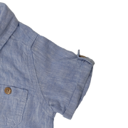 Camisa MC celeste lino