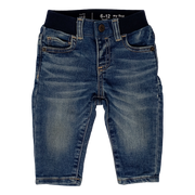 Jean azul con lavado pretina jogging