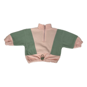 Buzo polar rosa y verde T. 6 a 9 meses