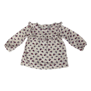 Camiseta ML blanca estampada con flores T. 6M