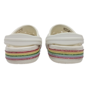 Crocs blancas y arcoíris glitter T. C5