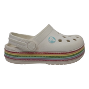 Crocs blancas y arcoíris glitter T. C5
